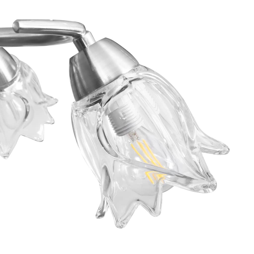 Lampadario con Paralumi in Vetro per 5 Lampadine E14 Tulipano | homemem39