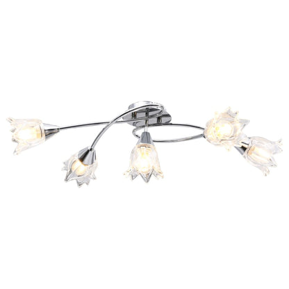 Lampadario con Paralumi in Vetro per 5 Lampadine E14 Tulipano | homemem39
