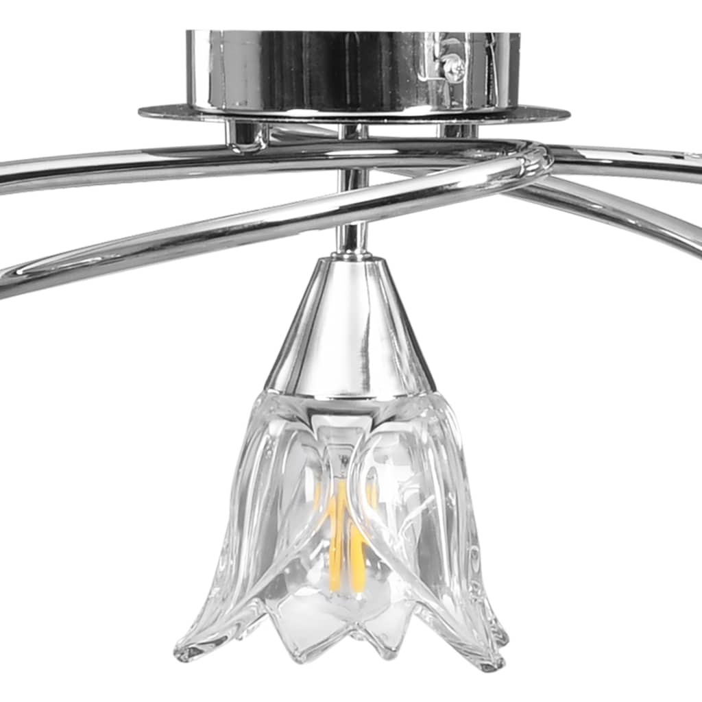 Lampadario con Paralumi in Vetro per 5 Lampadine E14 Tulipano | homemem39