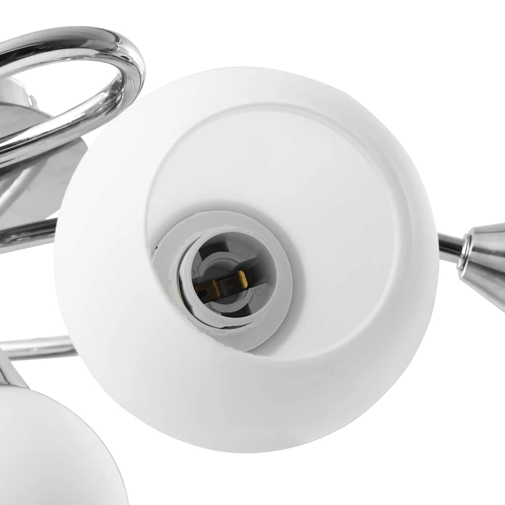 Lampadario con Paralumi in Ceramica 5 Lampadine E14  a Coppa | homemem39