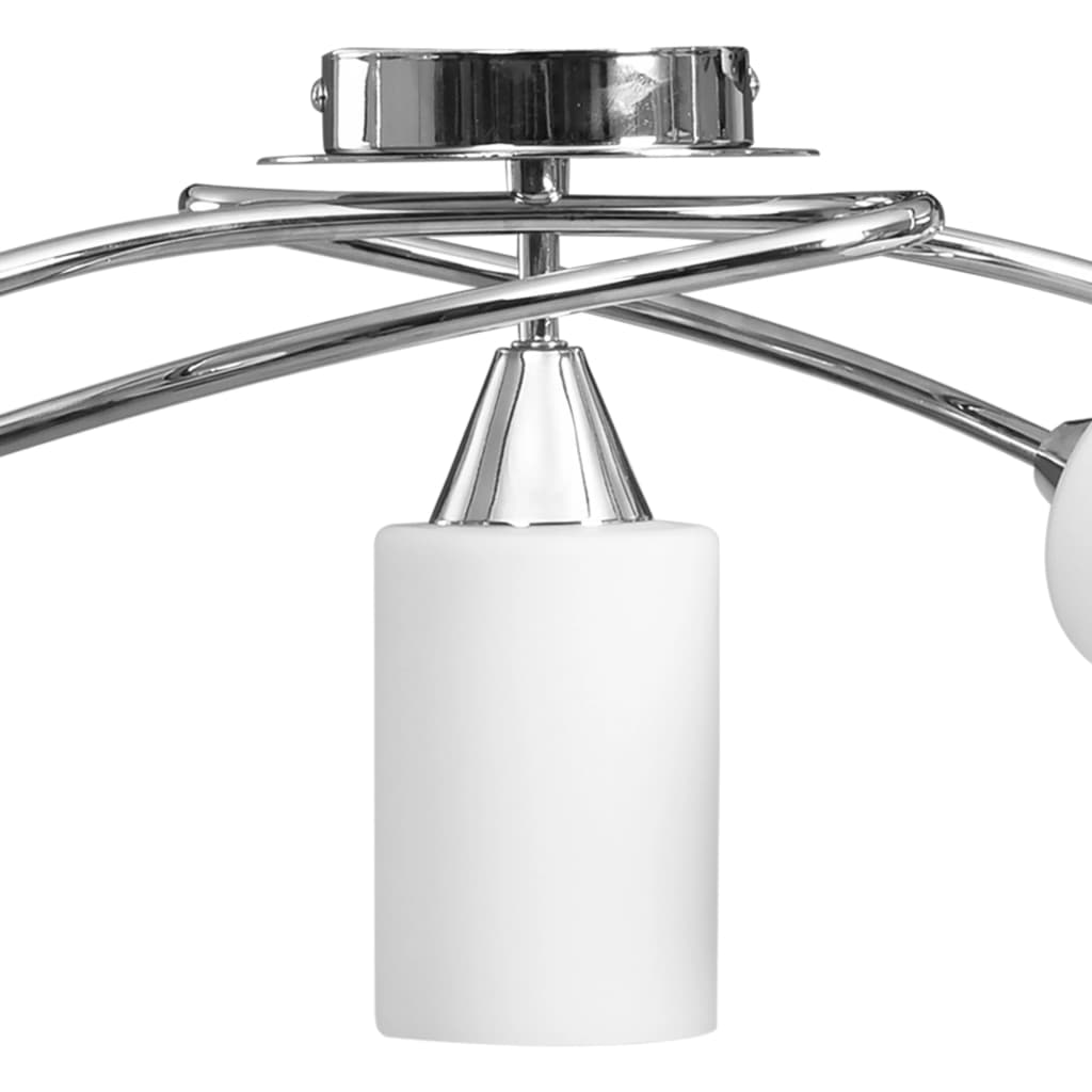Lampadario Paralumi in Ceramica 5 Lampadine E14 Bianco a Cono | homemem39