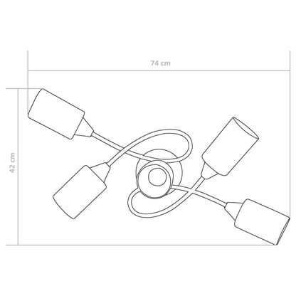 Lampadario Paralumi in Ceramica 5 Lampadine E14 Bianco a Cono | homemem39