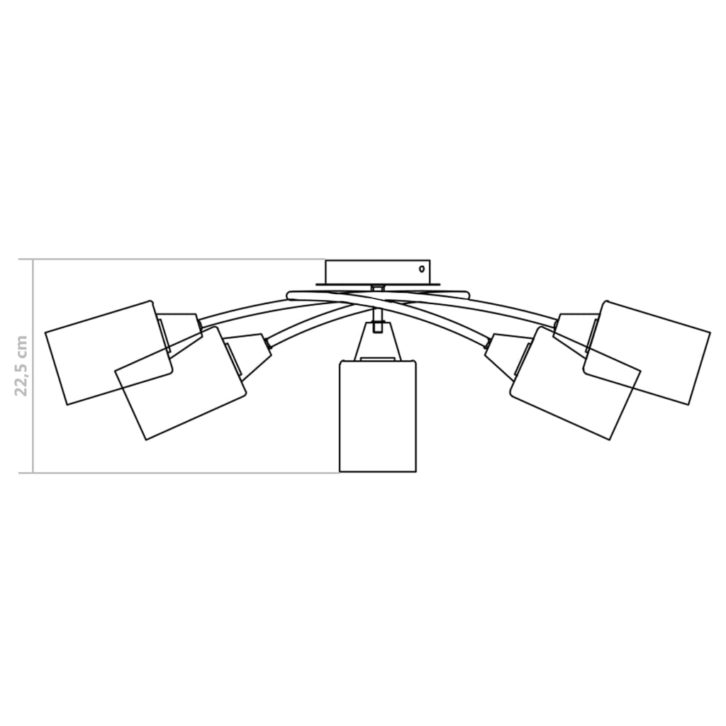 Lampadario Paralumi in Ceramica 5 Lampadine E14 Bianco a Cono | homemem39