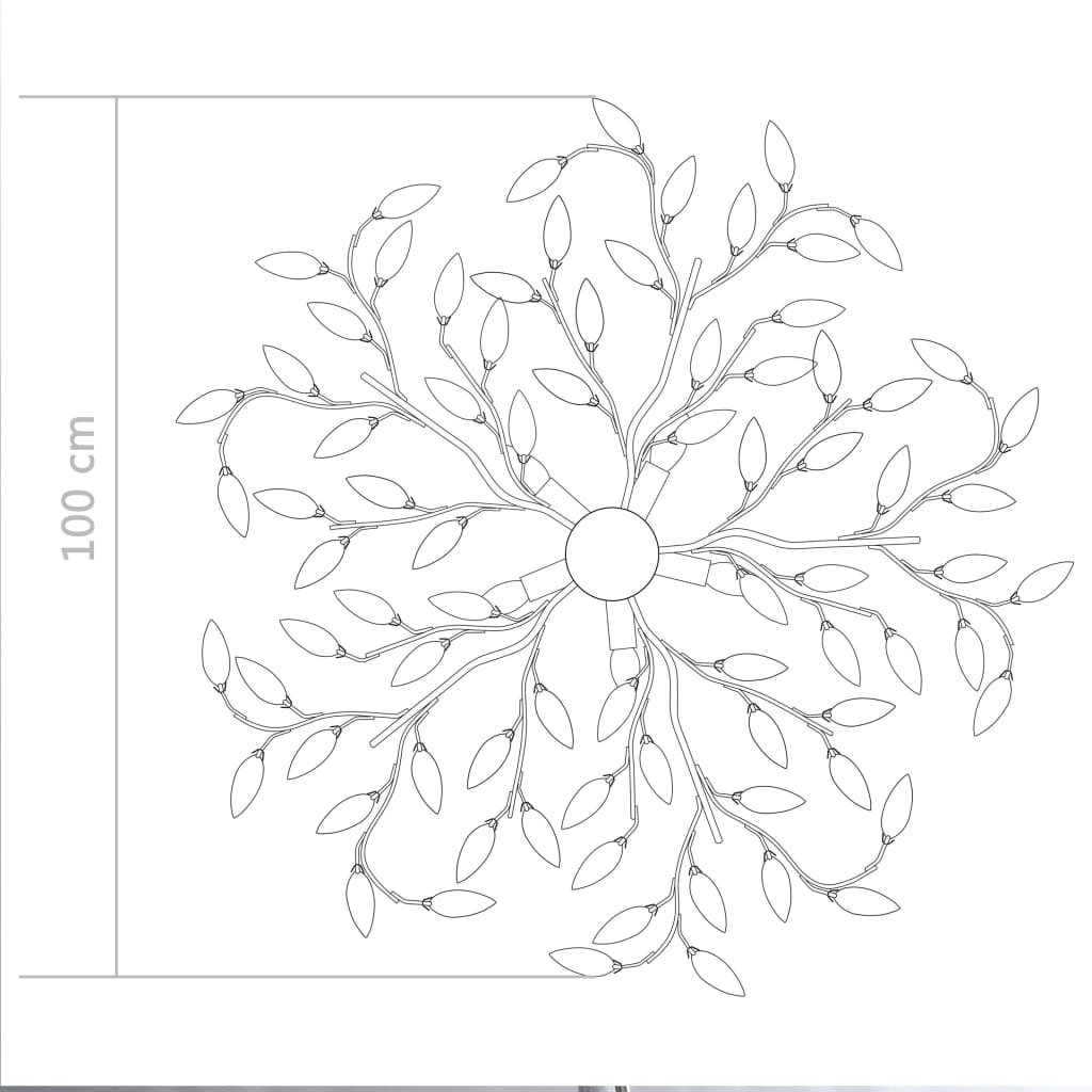 Lampadario Foglie e Bracci in Cristallo Acrilico 5 E14 Bianco | homemem39
