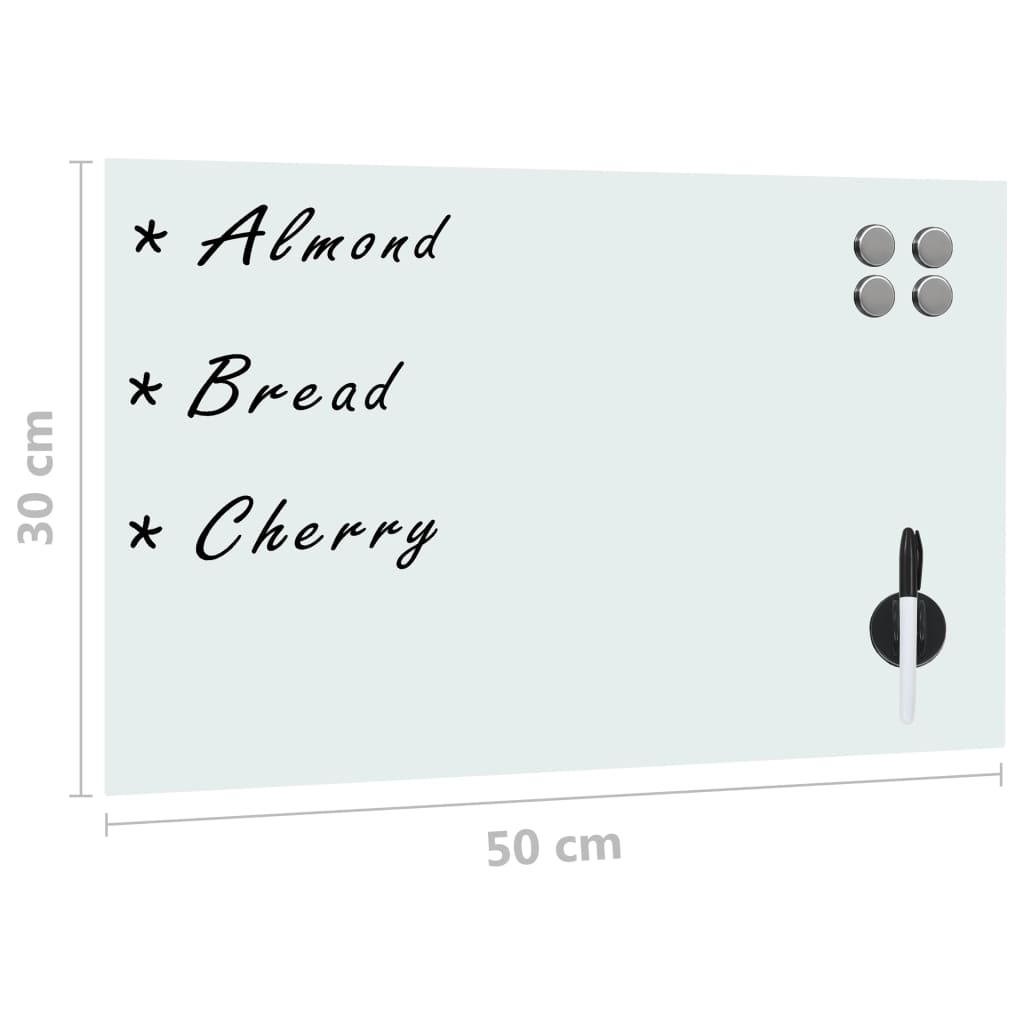 Lavagna Magnetica a Parete in Vetro 50x30 cm - homemem39