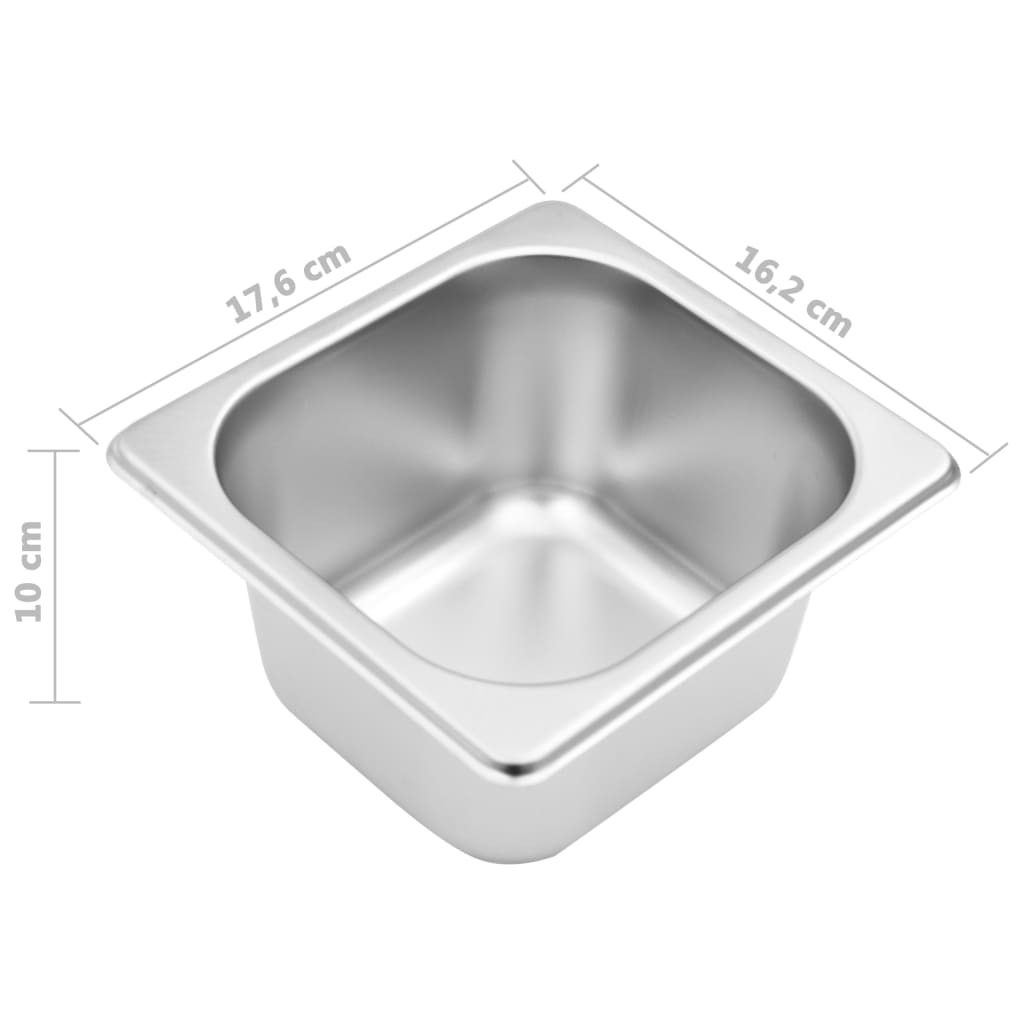 Supporto Gastronorm con 5 Contenitori GN 1/6 in Acciaio Inox - homemem39