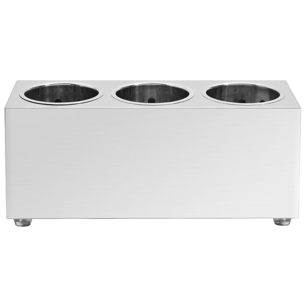 Portaposate con 3 Inserti Rettangolare in Acciaio Inox | homemem39