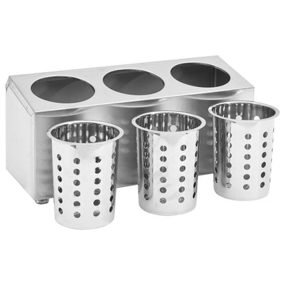 Portaposate con 3 Inserti Rettangolare in Acciaio Inox | homemem39