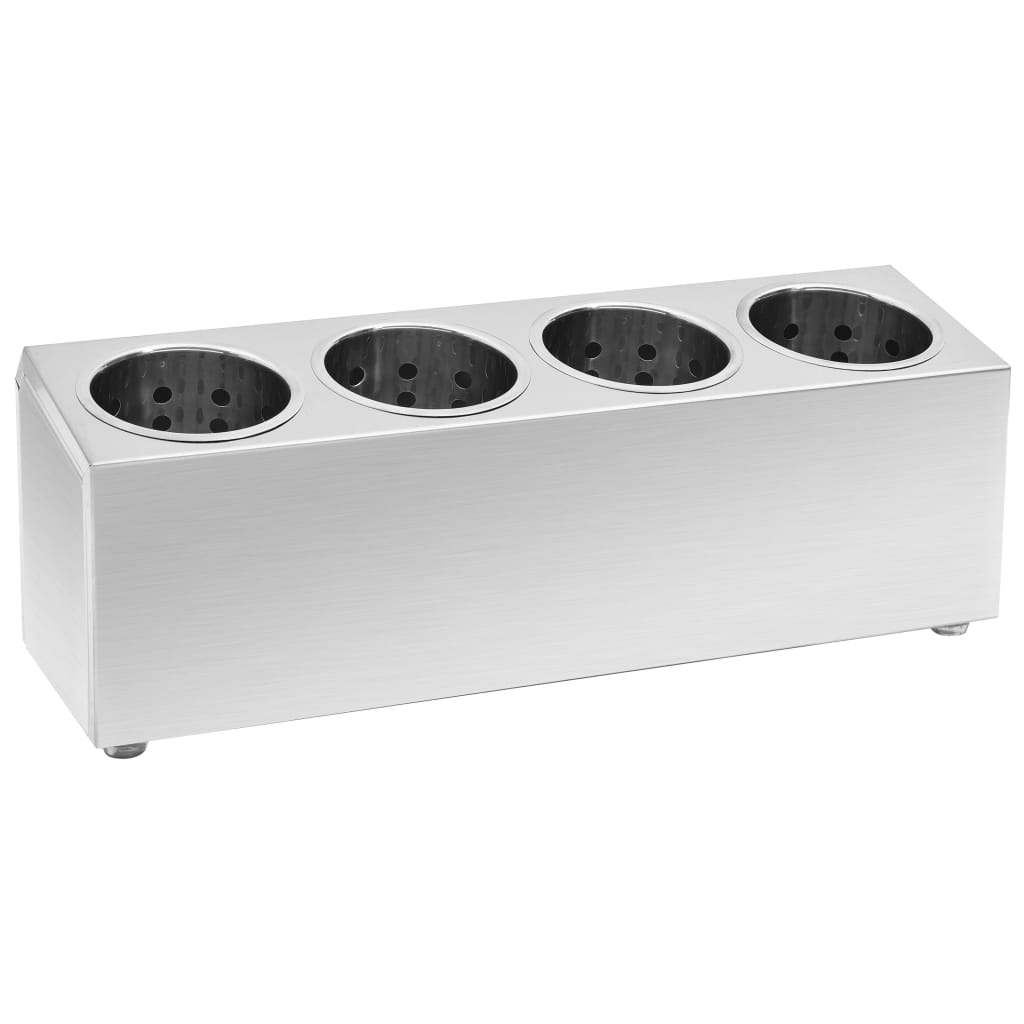 Portaposate con 4 Inserti Rettangolare in Acciaio Inox | homemem39