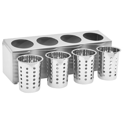 Portaposate con 4 Inserti Rettangolare in Acciaio Inox | homemem39