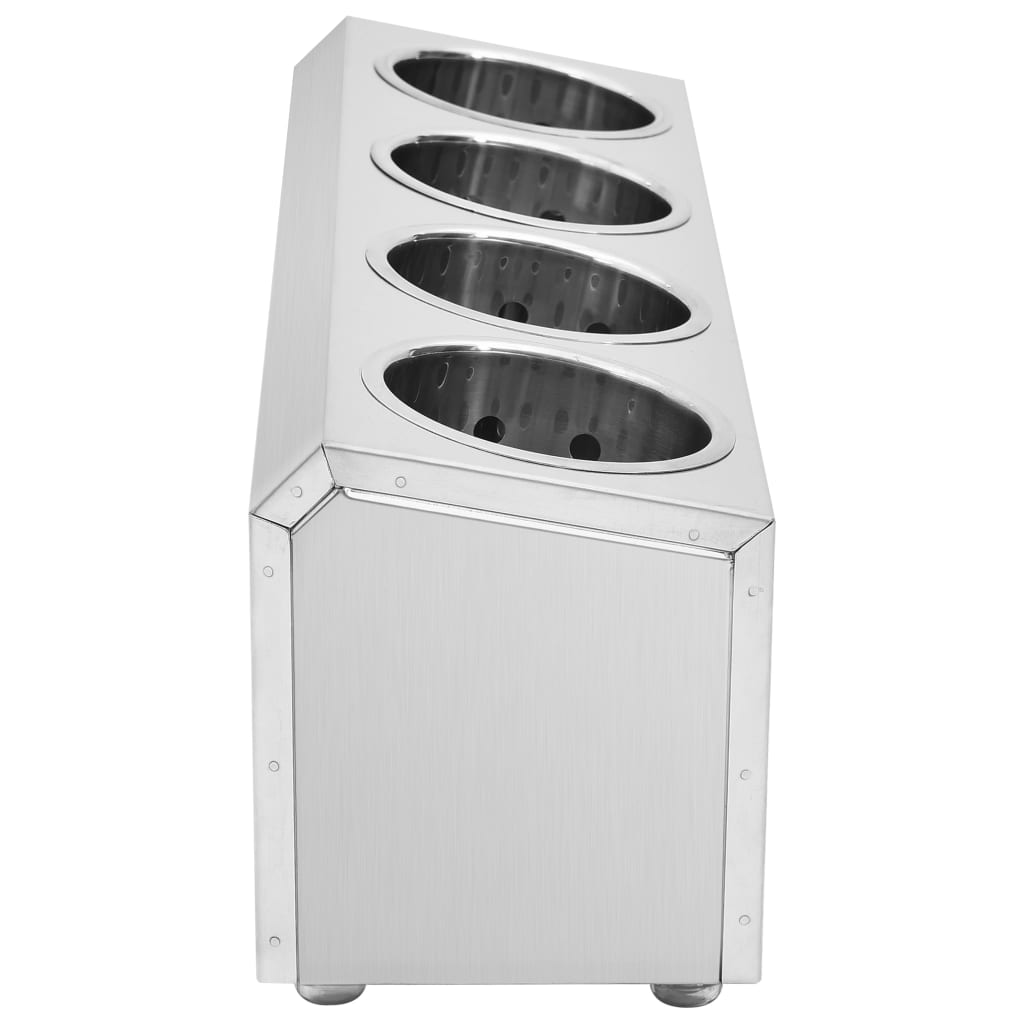 Portaposate con 4 Inserti Rettangolare in Acciaio Inox | homemem39