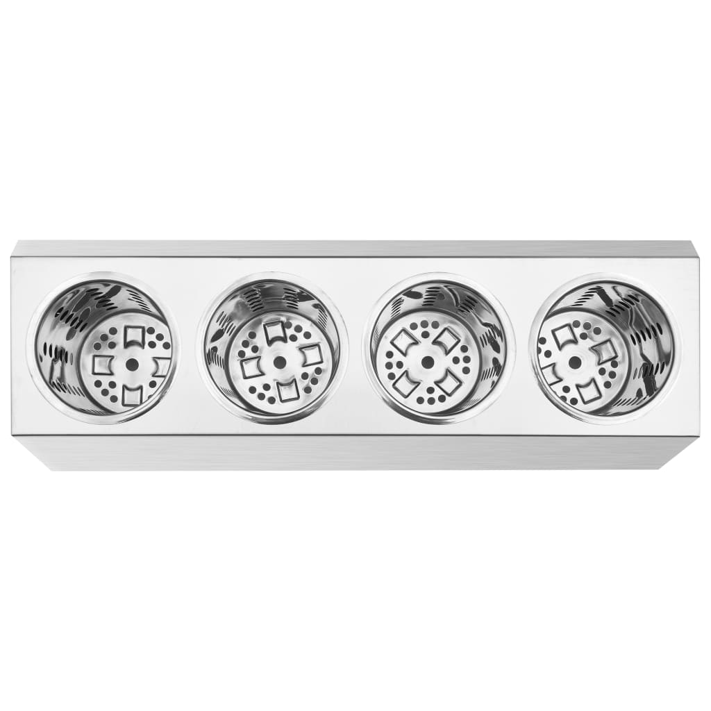 Portaposate con 4 Inserti Rettangolare in Acciaio Inox | homemem39