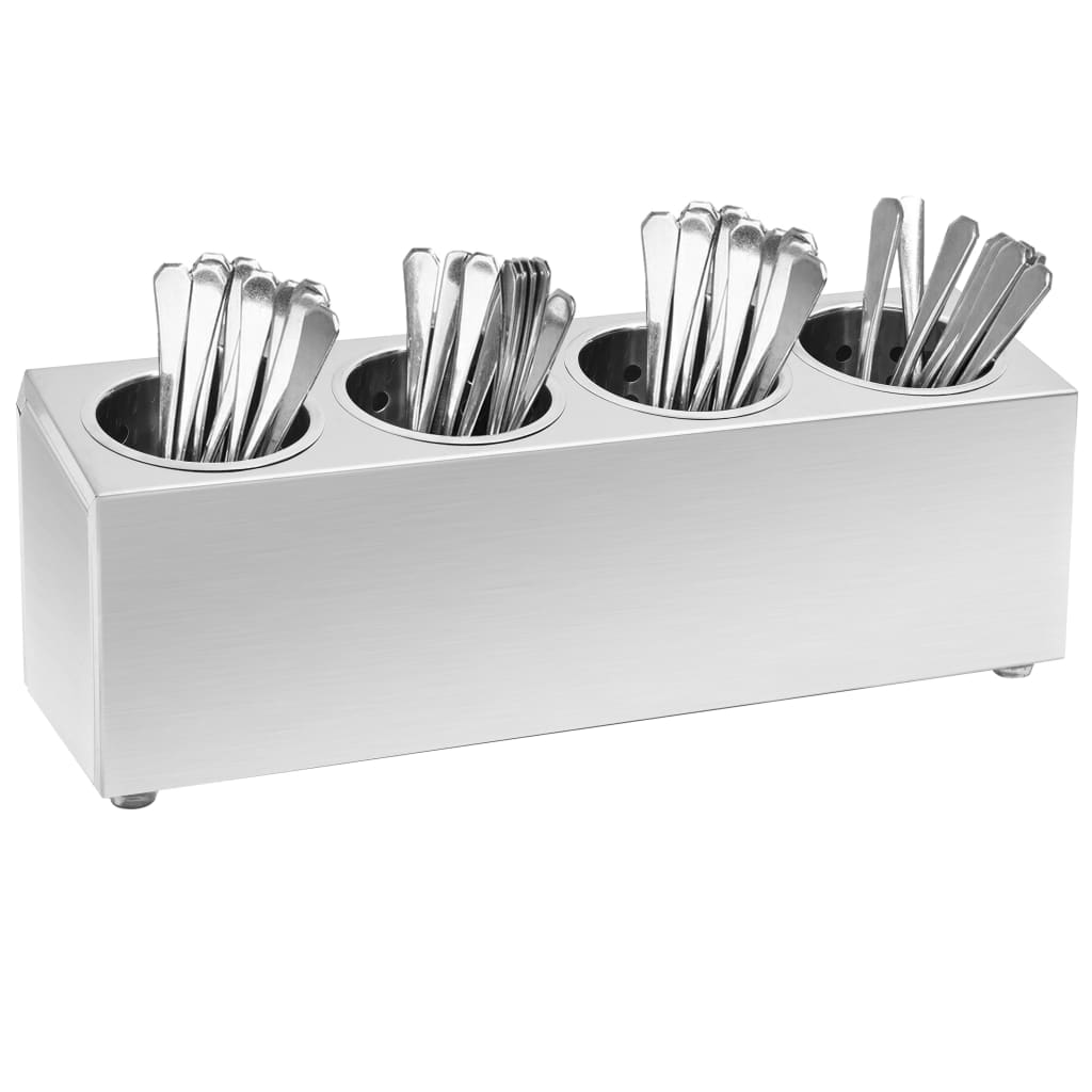 Portaposate con 4 Inserti Rettangolare in Acciaio Inox | homemem39