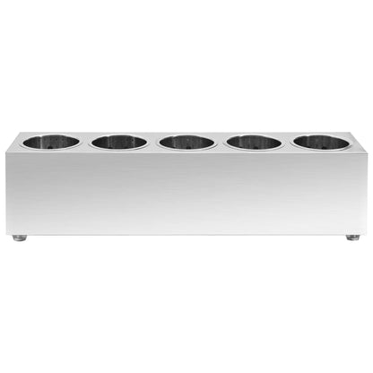 Portaposate con 5 Inserti Rettangolare in Acciaio Inox - homemem39