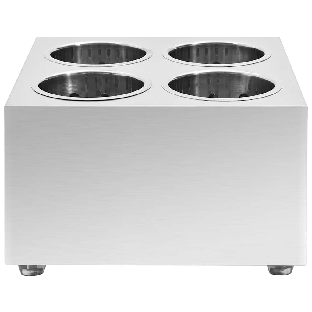 Portaposate con 4 Inserti Quadrato in Acciaio Inox | homemem39