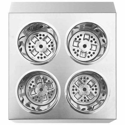 Portaposate con 4 Inserti Quadrato in Acciaio Inox | homemem39