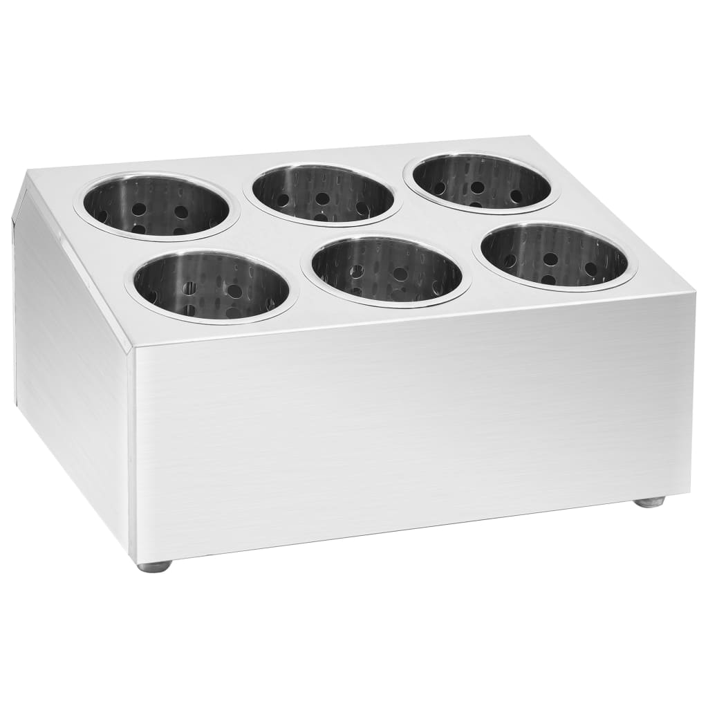 Portaposate con 6 Inserti Quadrato in Acciaio Inox - homemem39