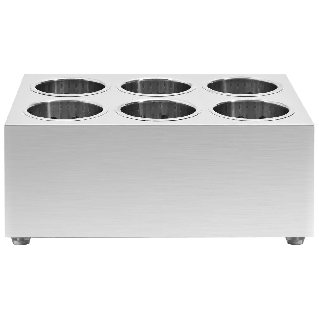 Portaposate con 6 Inserti Quadrato in Acciaio Inox - homemem39