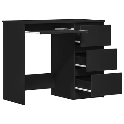 Scrivania Nera 90x45x76 cm in Legno Multistrato - homemem39