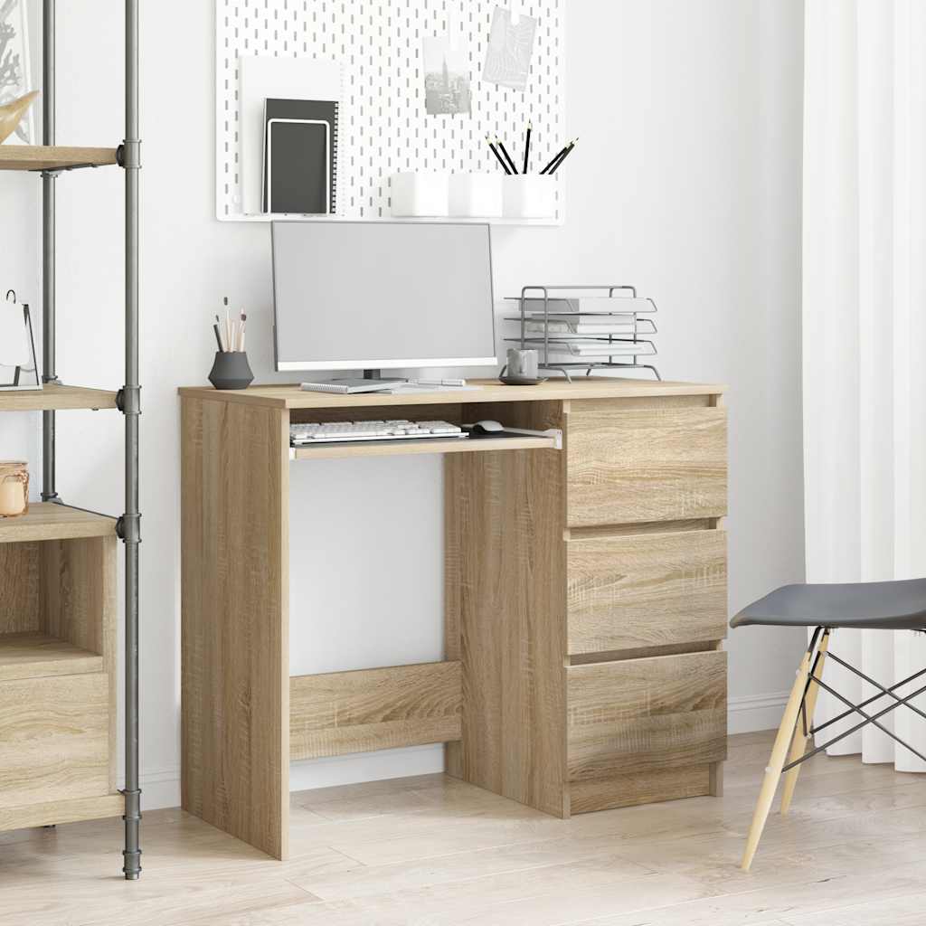 Scrivania Rovere Sonoma 90x45x76 cm in Legno Multistrato - homemem39