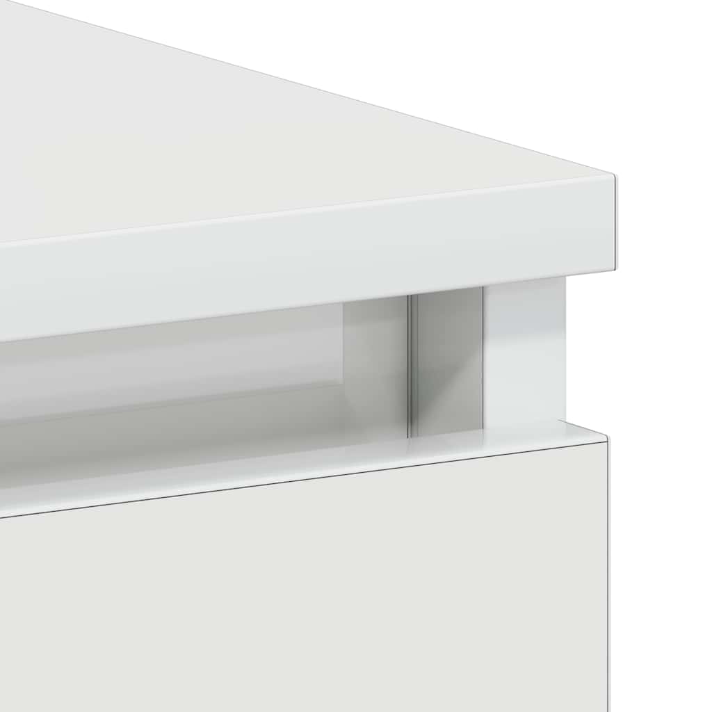 Scrivania Bianco Lucido 90x45x76 cm in Legno Multistrato - homemem39