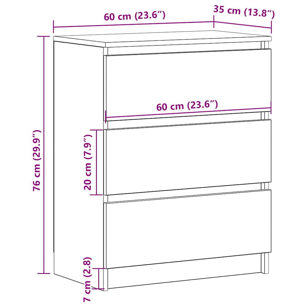 Credenza Nera 60x35x76 cm in Legno Multistrato | homemem39