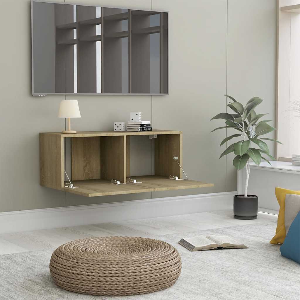 Mobile Porta TV Rovere Sonoma 80x30x30 cm in Legno Multistrato