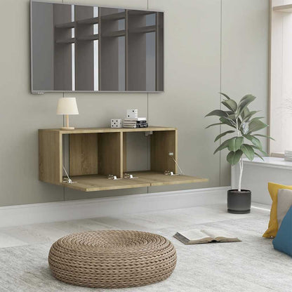Mobile Porta TV Rovere Sonoma 80x30x30 cm in Legno Multistrato - homemem39