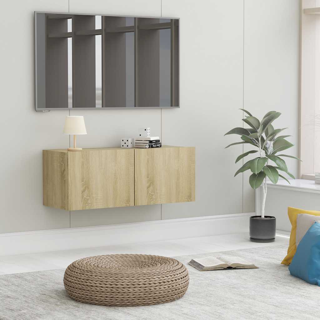 Mobile Porta TV Rovere Sonoma 80x30x30 cm in Legno Multistrato - homemem39