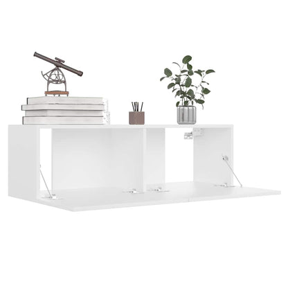 Mobile Porta TV Bianco 100x30x30 cm in Legno Multistrato