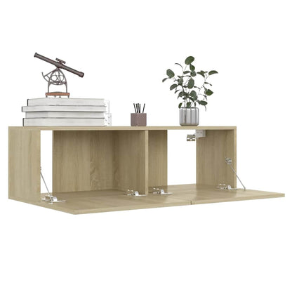Mobile Porta TV Rovere Sonoma 100x30x30 cm in Legno Multistrato