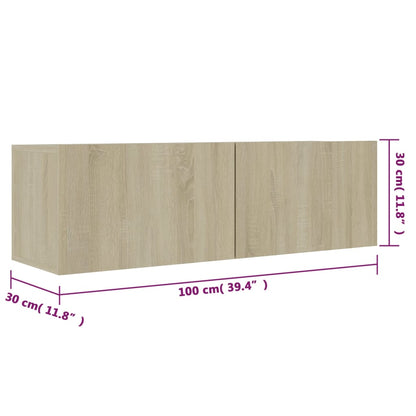 Mobile Porta TV Rovere Sonoma 100x30x30 cm in Legno Multistrato - homemem39