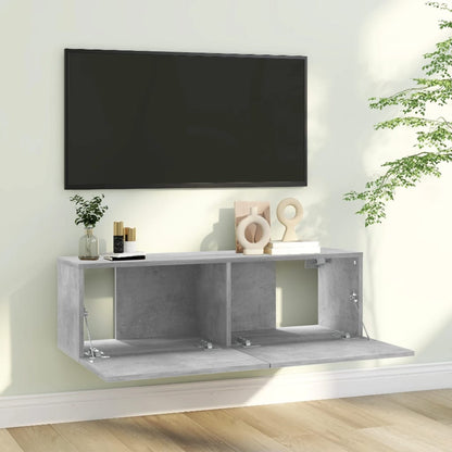Mobile Porta TV Grigio Cemento 100x30x30cm in Legno Multistrato - homemem39