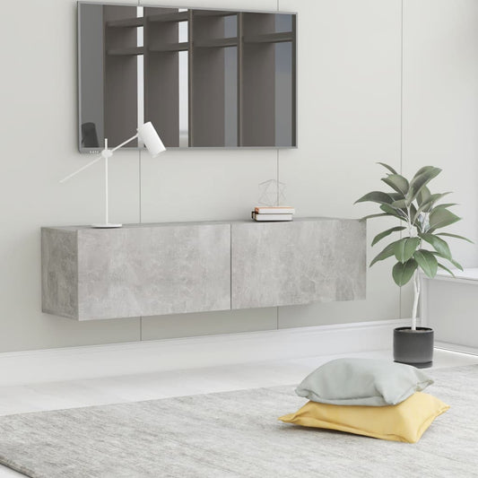 Mobile Porta TV Grigio Cemento 120x30x30cm in Legno Multistrato - homemem39