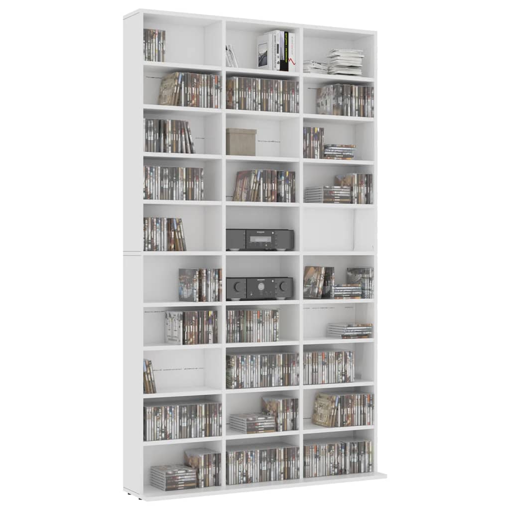 Armadietto TV Bianco 102x16x177,5 cm in Legno Multistrato - homemem39