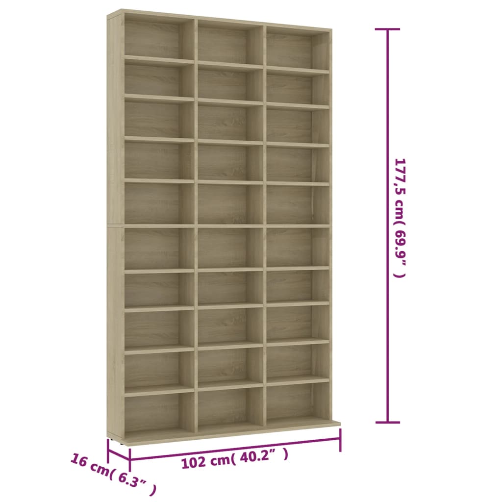 Armadietto TV Rovere Sonoma 102x16x177,5cm in Legno Multistrato - homemem39