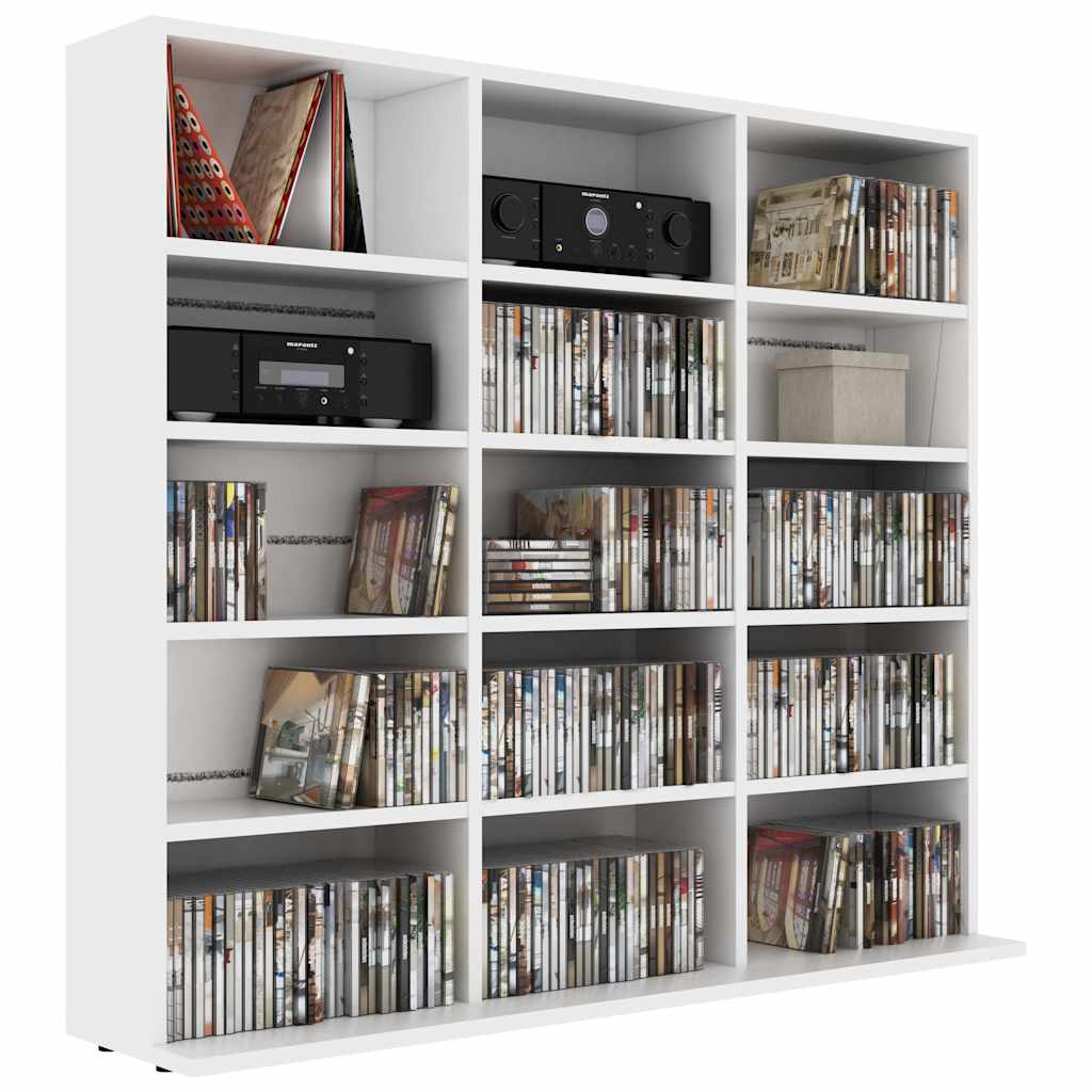 Armadietto Porta CD Bianco 100x23x89,5 cm in Legno Multistrato - homemem39