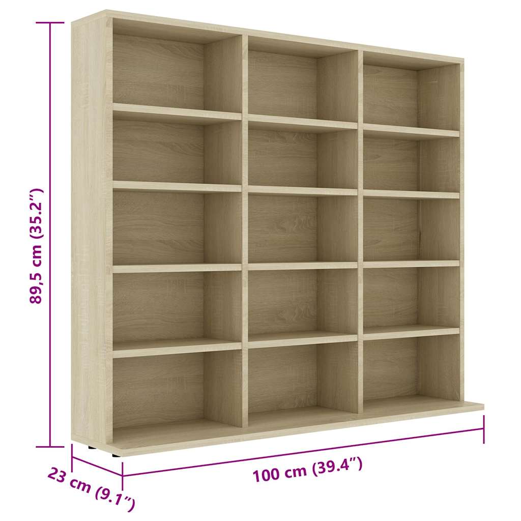 Armadietto CD Rovere Sonoma 100x23x89,5 cm in Legno Multistrato - homemem39