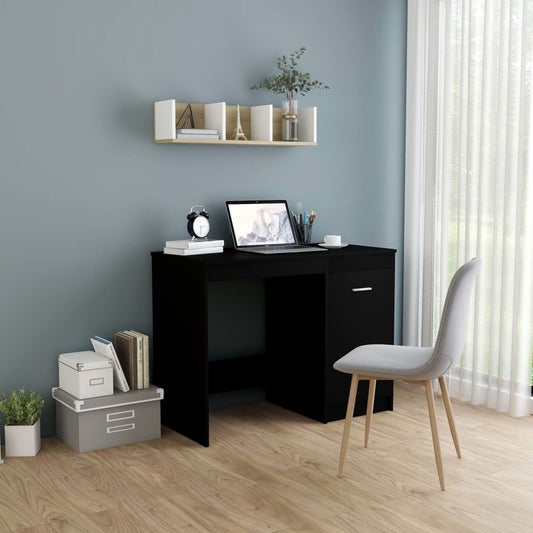 Scrivania Nera 100x50x76 cm in Legno Multistrato - homemem39