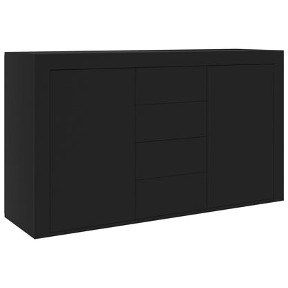 Credenza Nera 120x36x69 cm in Legno Multistrato