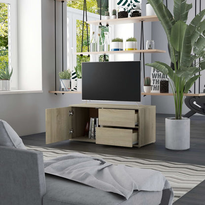 Mobile Porta TV Rovere Sonoma 80x34x36 cm Legno Multistrato - homemem39