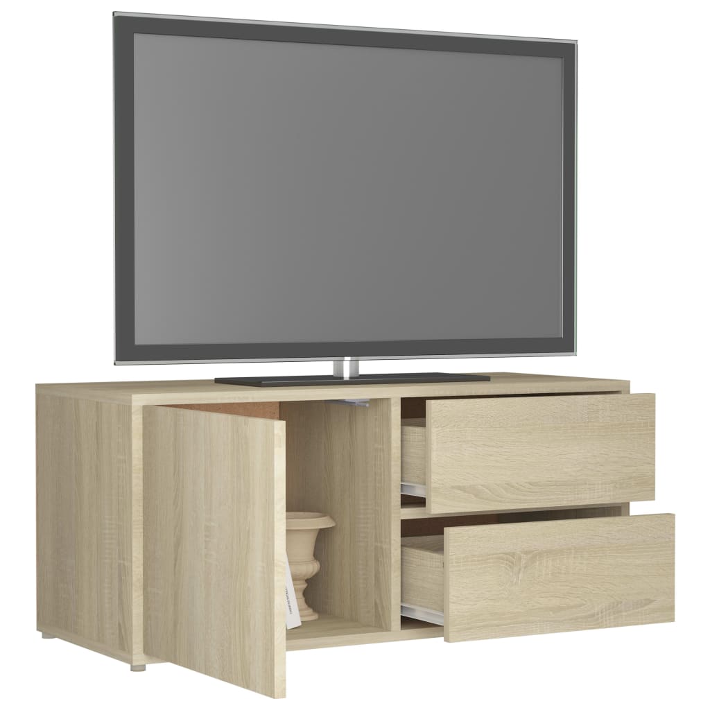 Mobile Porta TV Rovere Sonoma 80x34x36 cm Legno Multistrato - homemem39