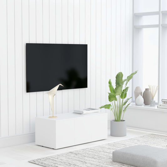 Mobile Porta TV Bianco 80x34x30 cm in Legno Multistrato - homemem39