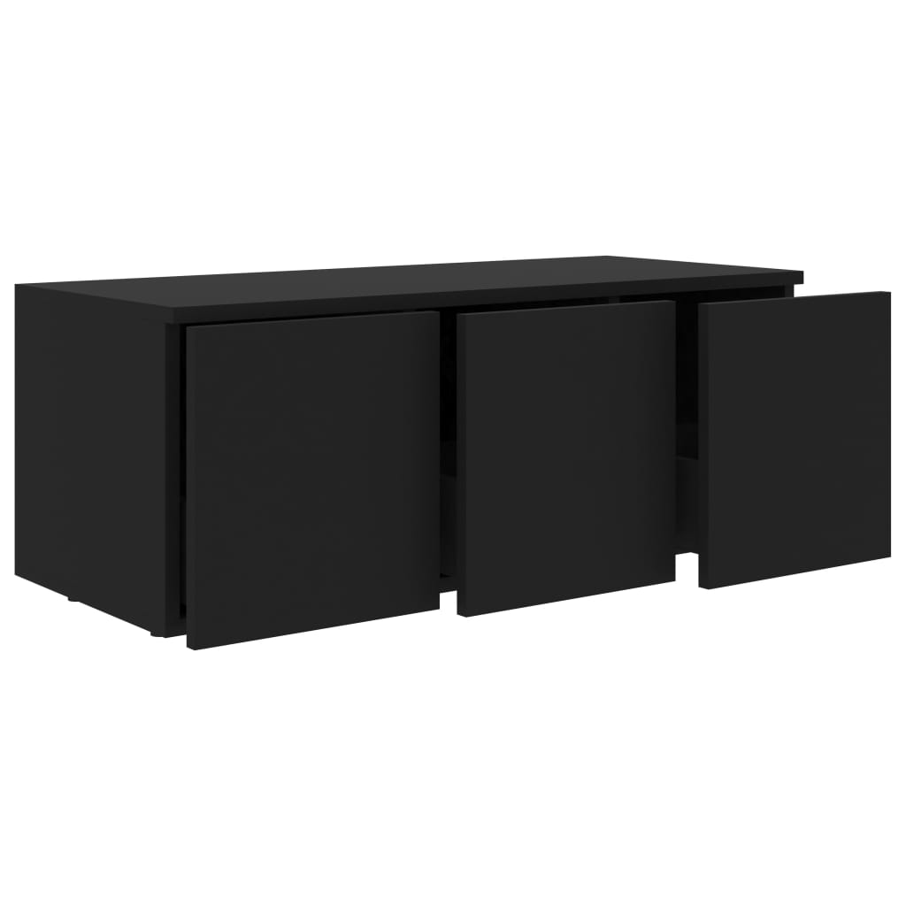 Mobile Porta TV Nero 80x34x30 cm in Legno Multistrato - homemem39