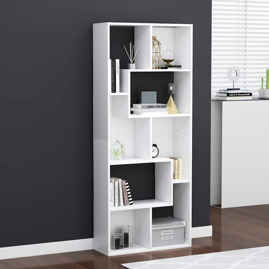 Libreria Bianca 67x24x161 cm in Legno Multistrato | homemem39