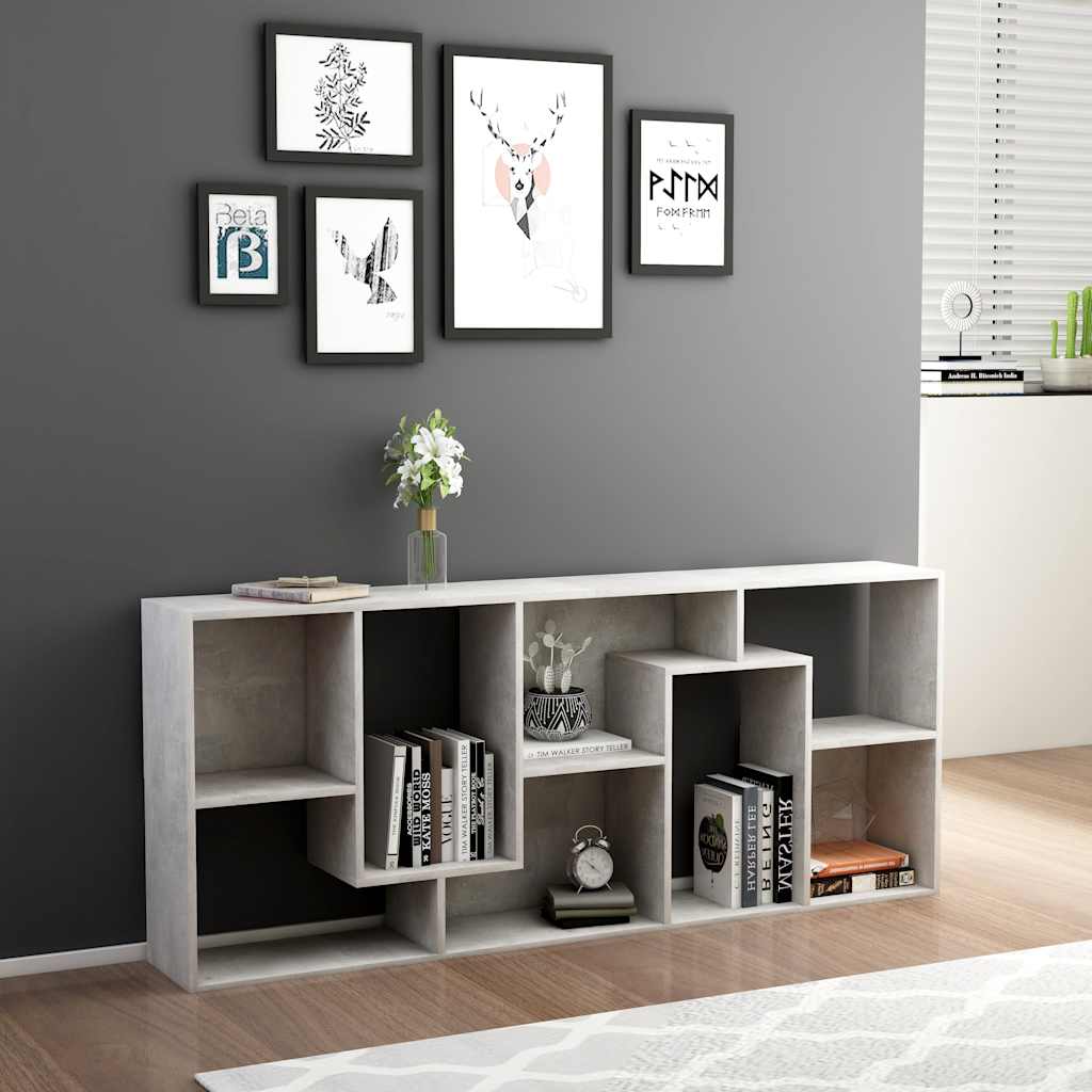 Libreria Grigio Cemento 67x24x161 cm in Legno Multistrato | homemem39