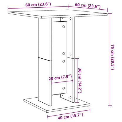 Tavolo da Bistrot Rovere Sonoma 60x60x75 cm Legno Multistrato - homemem39