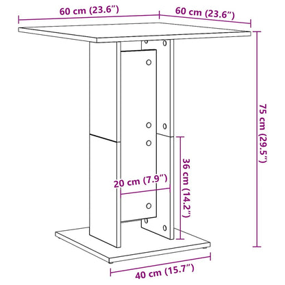 Tavolo da Bistrot Grigio Cemento 60x60x75 cm Legno Multistrato