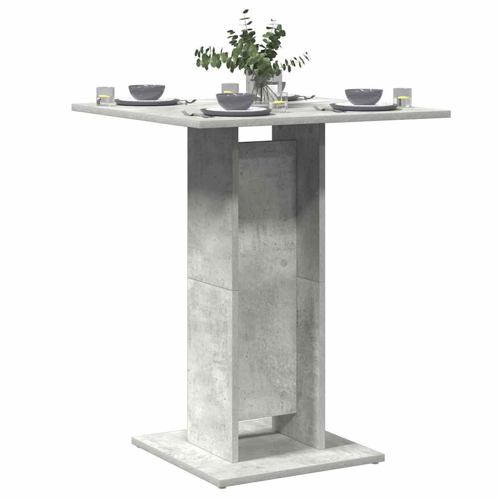 Tavolo da Bistrot Grigio Cemento 60x60x75 cm Legno Multistrato