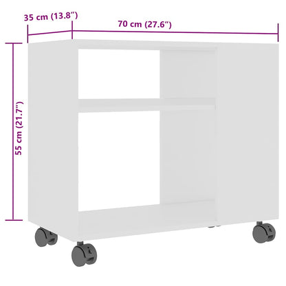 Tavolino da Salotto Bianco 70x35x55 cm in Legno Multistrato - homemem39